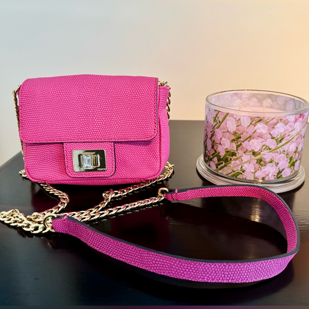 Juicy Couture Pink Crossbody Chain Bag with Gold Hardware